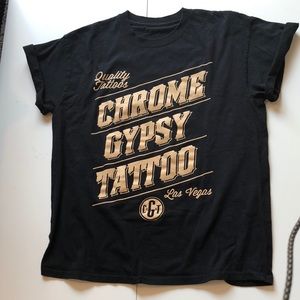 Chrome Gypsy Tattoo Black Graphic Tee T-Shirt